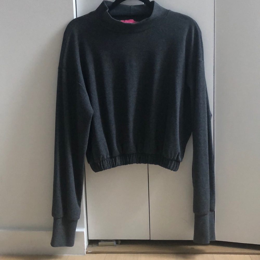 Pookie & Sebastian Gray Cropped Sweater